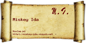 Miskey Ida névjegykártya